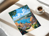 Falmouth Travel Poster, Travel Print of Falmouth, England, Cornwall Art, Falmouth Art Lovers Gift, Wall Art Print