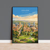 Adelaide Australia Travel Print, Adelaide Skyline Wall Art, River Torrens Poster, South Australia Cityscape Illustration, Australia Decor