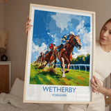 Wetherby Travel Poster Wall Art, Travel Print of Wetherby, Yorkshire, England, Wetherby Races Art Lovers Gift, England Art Gift NQ Media Designs