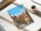 Rothenburg ob der Tauber Travel Poster, Medieval German Town Print, Bavaria Wall Art, Romantic Road Illustration, Germany Travel Decor NQ Media Designs