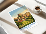 Windsor Castle Print, Berkshire Wall Art with Border, Royal Castle Poster, English Travel Print, Windsor Gift Print