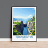 Kjeragbolten Travel Print, Travel Poster of Fjords, Norway Poster, Kjeragbolten Art Gift, Norway Art Lovers Travel Gift NQ Media Designs