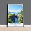 Kjeragbolten Travel Print, Travel Poster of Fjords, Norway Poster, Kjeragbolten Art Gift, Norway Art Lovers Travel Gift