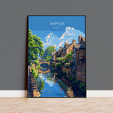 Skipton Travel Poster Wall Art, Travel Print of Skipton, Skipton Art Print, North Yorkshire Wall Print, Yorkshire Art Lovers Gift NQ Media Designs