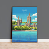 Truro Travel Poster, Travel Print of Truro, England, Cornwall Art, Truro Cathedral Art Lovers Gift, Wall Art Print NQ Media Designs