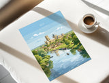 Ely Cathedral Travel Poster, Ely Cambridgeshire Wall Art, Historic England City Print, Gothic Cathedral Illustration, UK Decor, Ely Gift