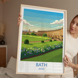 Bath Travel Print, Travel Poster of Bath, England, Cotswolds Art, Bath Gift, Avon Wall Art Print NQ Media Designs