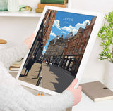 Leeds Travel Wall Art Poster, Travel Print of Leeds, West Yorkshire Wall Print, English City Art Gift NQ Media Designs