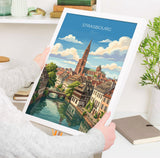Strasbourg Poster, Petite France Wall Art, Alsace Print, France Travel Poster, Strasbourg Gift