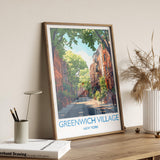 Greenwich Village New York Travel Print Wall Art, Travel Poster of Greenwich Village, New York , New York Art Lovers Gift, USA Art Gift NQ Media Designs