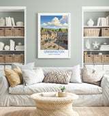 Grassington Print, Yorkshire Dales Wall Art with Border, North Yorkshire Poster, England Travel Print, Grassington Gift