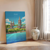 Truro Travel Poster, Travel Print of Truro, England, Cornwall Art, Truro Cathedral Art Lovers Gift, Wall Art Print NQ Media Designs