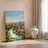 Shrewsbury Travel Print, River Severn Wall Art, Shrewsbury Town Poster, Historic Church Illustration, Shropshire Landscape, UK Decor