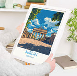 Berlin Travel Print Wall Art, Travel Poster of Berlin, Brandenburg Gate, Berlin Art Lovers Gift, Germany Art Gift NQ Media Designs