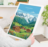 Chamonix Travel Poster Wall Art, Travel Print of Chamonix, French Alps Summer Art Lovers Gift, Wall Art Print NQ Media Designs