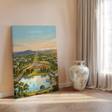 Canberra Australia Travel Poster, Parliament House Wall Art, Australian Capital City Print, Lake Burley Griffin Illustration, Australia Art