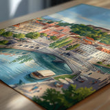 Ljubljana Slovenia Poster, Dragon Bridge Wall Art, Ljubljana Castle Print, Slovenia Travel Poster, Ljubljana Gift