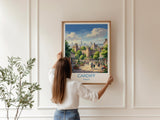 Cardiff Wales Travel Poster, Cardiff City Wall Art, Cardiff Castle Print, Welsh Capital Illustration, Vintage Style UK City, Wales Gift NQ Media Designs