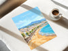 Fuengirola Spain Travel Print, Costa del Sol Beach Wall Art, Seaside Promenade Poster, Spanish Coastal Illustration, Holiday Decor