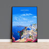 Santorini Travel Poster, Travel Print of Santorini, Greece Gift, Greek Islands Art Lovers Gift, Crete Gift Art, Wall Art Print NQ Media Designs