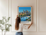 Melbourne Australia Print, Victoria Wall Art, Yarra River Travel Poster, Australian City Decor, Melbourne Gift