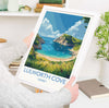 Lulworth Cove Travel Print, Travel Poster of Lulworth Cove, England, Dorset Coast Art, Dorset Gift, Wall Art Print