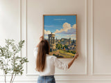 Calton Hill Edinburgh Poster, Edinburgh Skyline Wall Art, Scotland Travel Poster, National Monument Print, Edinburgh Gift