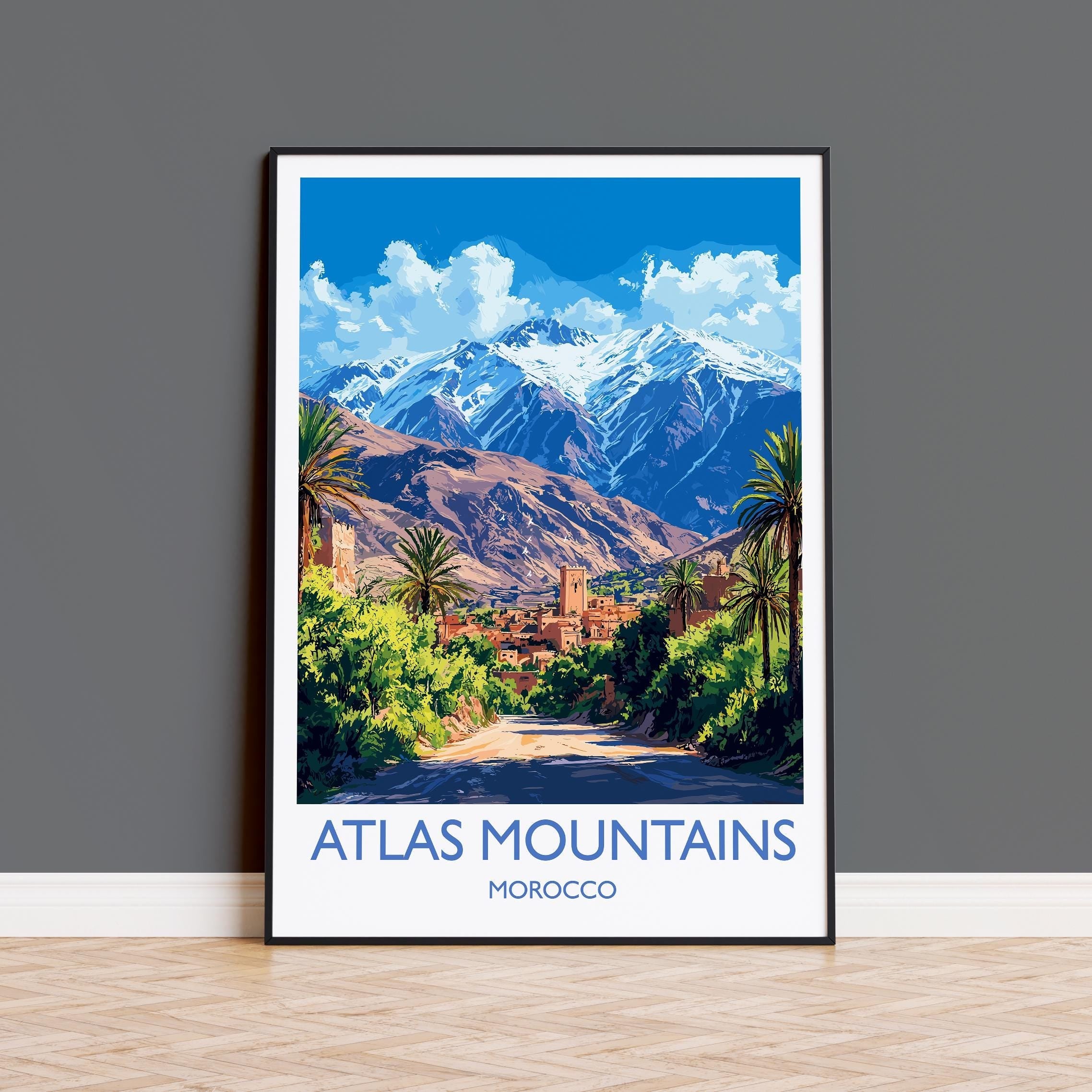 Atlas Mountains Travel Print Wall Art, Poster of Atlas Mountains Art Lovers Gift, Morocco Desert Wall Art NQ Media Designs