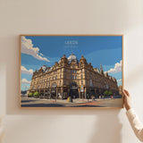 Leeds City Art Print, Leeds Markets, West Yorkshire Landscape Poster, England UK City Travel Decor NQ Media Designs
