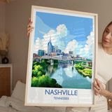 Nashville Travel Print Wall Art, Travel Poster of Nashville, Nashville Art Lovers Gift, Tennessee USA Art Gift NQ Media Designs