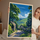 Kettlewell Travel Poster Wall Art, Travel Print of Kettlewell, Kettlewell Art Print, North Yorkshire Wall Print, Yorkshire Art Lovers Gift NQ Media Designs