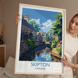 Skipton Travel Print Wall Art, Travel Poster of Skipton, Skipton Art Print, North Yorkshire Wall Print, Yorkshire Art Lovers Gift NQ Media Designs