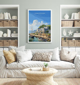 Charlestown Travel Poster, Travel Print of Charlestown, England, Cornwall Art, Charlestown Art Lovers Gift, Wall Art Print NQ Media Designs