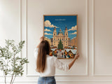 Salzburg Christmas Market Poster, Austria Winter Wall Art, Salzburg Cathedral Print, Austrian Festive Travel Poster, Salzburg Gift
