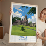 Edale Village, Peak District Travel Print Wall Art, Travel Poster of Peak District Art Lovers Gift, English Countryside NQ Media Designs