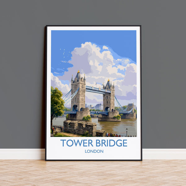 Tower Bridge Travel Print, Travel Poster of Tower Bridge, London Poster, Tower Bridge Gift, London City Art, London Art UK Travel Gift