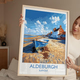 Aldeburgh Travel Print, Travel Poster of Aldeburgh, Aldeburgh Art Lovers Gift, Suffolk Coast Wall Art NQ Media Designs