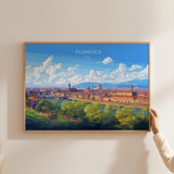 Florence Travel Poster Wall Art City Landscape, Travel Print of Florence, Tuscany Art Lovers Gift,Italy Art Gift NQ Media Designs