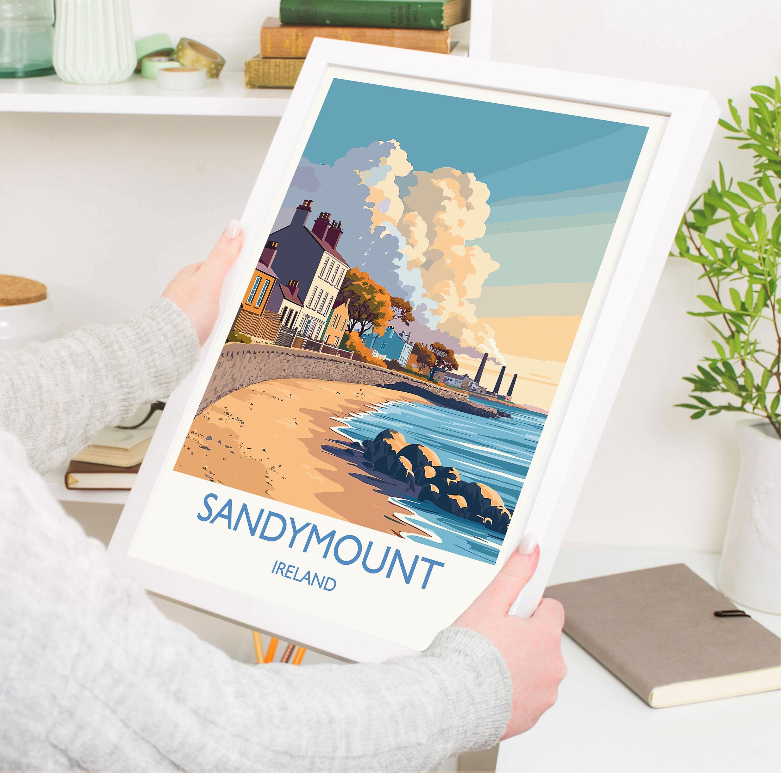 Sandymount Poster, Travel Print of Sandymount, Dublin, Ireland Coast, Travel Wall Art Gift NQ Media Designs