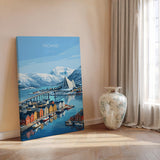 Tromsø Norway Poster, Northern Lights Wall Art, Arctic Cathedral Print, Norway Travel Poster, Tromsø Gift