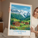 Chamonix Travel Print Wall ArtTravel Poster of Chamonix, French Alps Summer Art Lovers Gift, Wall Art Print NQ Media Designs
