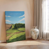 Northumberland Travel Poster, Travel Print of Northumberland Countryside, Hadrians Wall, England, Housesteads Fort Art, Wall Art Print NQ Media Designs