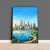 Perth Australia Poster, Western Australia Wall Art, Swan River Travel Print, Coastal City Decor, Australian Gift