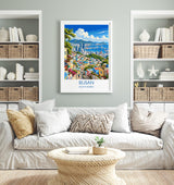 Busan Travel Print, South Korea Wall Art with Border, Gamcheon Culture Village Poster, Gwangan Bridge Art Print, Busan Gift