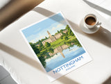 Nottingham University Travel Poster, University of Nottingham Wall Art, Historic UK University Illustration, Nottingham Gift