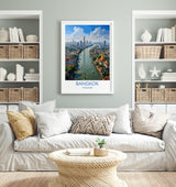 Bangkok Poster Wall Art, Bangkok Travel Print, Thailand Wall Art, Bangkok Art Lovers Gift, Thailand Gift