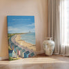 Birchington on Sea Travel Poster, Reculver Towers Beach Huts Wall Art, Kent Coast Print, Seaside Landscape Illustration, UK Coastal Decor