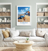 Aldeburgh Travel Print, Travel Poster of Aldeburgh, Aldeburgh Art Lovers Gift, Suffolk Coast Wall Art NQ Media Designs