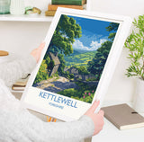 Kettlewell Travel Print Wall Art, Travel Poster of Kettlewell, Kettlewell Art Print, North Yorkshire Wall Print, Yorkshire Art Lovers Gift NQ Media Designs