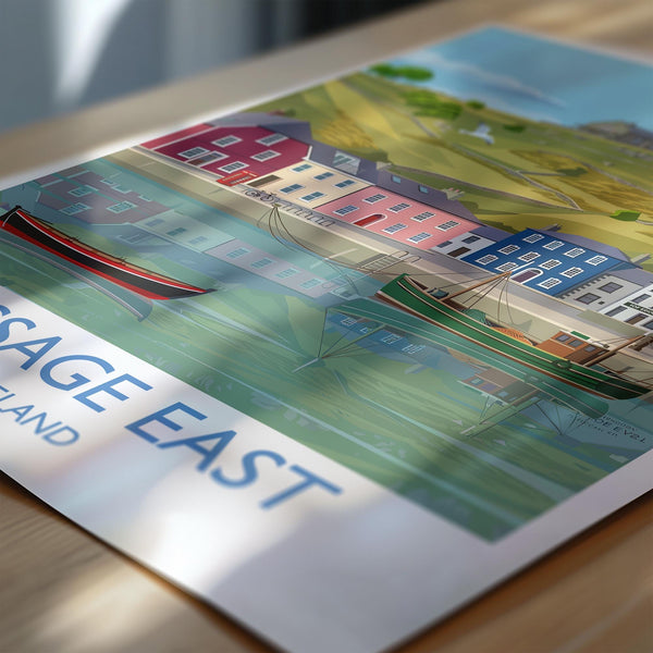 Passage East Poster, Travel Print of Passage East, County Waterford, Ireland Coast, Travel Wall Art Gift